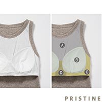 PRISTINE（プリスティン） フライスカップ付タンクトップ ホワイト/Mサイズ